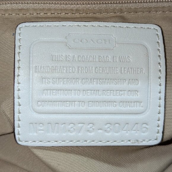 Coach white pebbled leather satchel with crossbody strap. EUC! - Picture 3 of 9